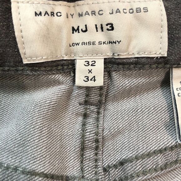 Marc Jacobs Womens Jeans 32x34 Gray MJ 113 Low Rise Skinny Mid Rise NWT - Picture 3 of 7